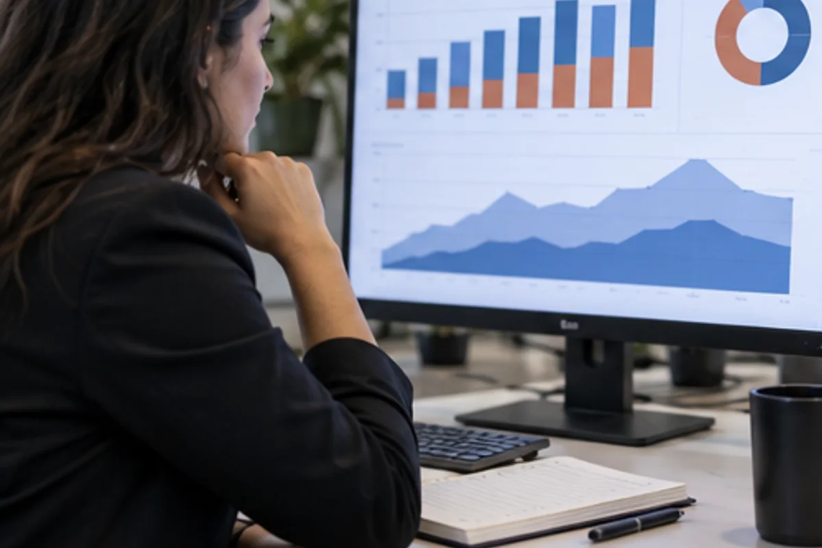 Broker reviewing a freight enquiry with a client